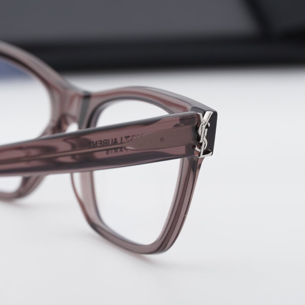 Saint Laurent SLM118 003 Square Eyeglasses – Brown 52mm - Picture 6 of 10